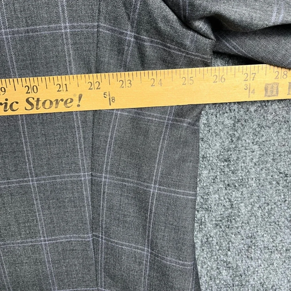 J. Hilburn 2 Piece Suit Mens 49 Grey Windowpane Vitale Barberis Canonico Wool
